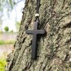 Christianartworkshop Classic Natural Ebony Cross Necklace: Pure and Enduring Faith Symbol