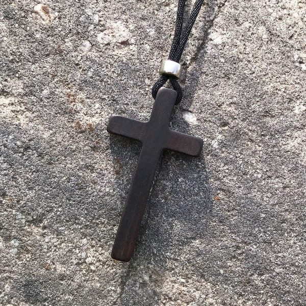 Christianartworkshop Classic Natural Ebony Cross Necklace: Pure and Enduring Faith Symbol