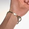 Christianartworkshop Handmade Earth Tone Rosary Bracelets with Cross & St. Benedict Charm