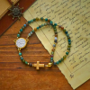 Handmade Earth Tone Rosary Bracelet with Cross & St. Benedict Charm