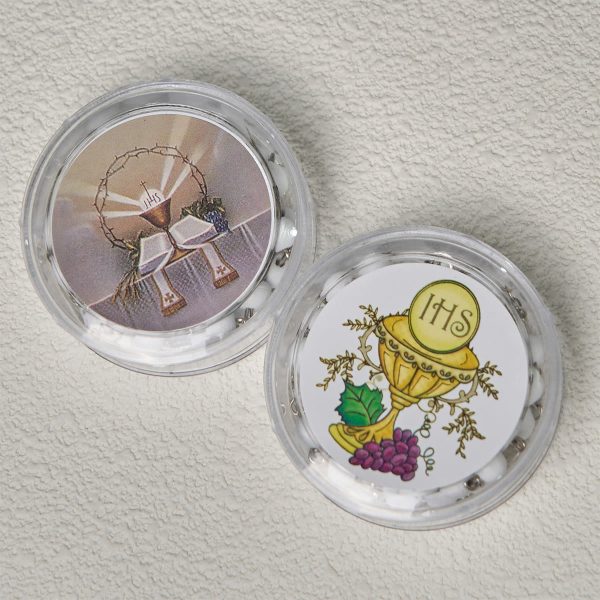 Divine Wooden Holy Chalice Communion Rosary in White with Gift Box Bundle