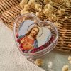 Sacred Heart of Jesus Wine Red Beads Rosary with Heart-Shaped Box