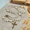 Sacred Memorial White Quartz and Sacred Turtle Prayer Animal Rosary