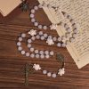 Sacred Memorial White Quartz and Sacred Turtle Prayer Animal Rosary