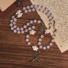 Sacred Memorial White Quartz and Sacred Turtle Prayer Animal Rosary