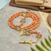 Orange Tabby Cat Blessing with Carnelian Beads Prayer Animal Rosary