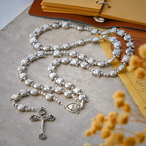 Christian Artworkshop Cat Face Rosary - Stainless Steel Devotional Prayer Beads