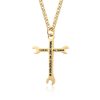 Christianartworkshop Minimalist Tricolor Wrench Cross Necklace with Faith & Strength Bible Verse