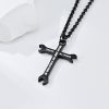 Christianartworkshop Minimalist Tricolor Wrench Cross Necklace with Faith & Strength Bible Verse