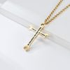 Christianartworkshop Minimalist Tricolor Wrench Cross Necklace with Faith & Strength Bible Verse