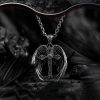 Christianartworkshop Guardian Angel Wings Cross Pendant Necklace: Spiritual Protection Jewelry