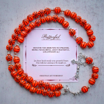 PRAYERFUL FAITH: Sports Prayer Basketball Beads Rosary with Silver Holy Chalice & Crucifix