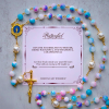 PRAYERFUL FAITH: Celestial Grace Floral Handmade Rosary of 8mm Blue&Purple