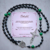 PRAYERFUL FAITH: St. Benedict & Crucifix of 8mm Obsidian & Jade Handmade Bead Rosary