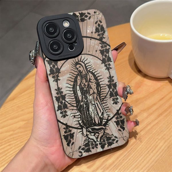 Elegant Shining Faith Virgin Mary Phone Case: Catholic Devotion Gift