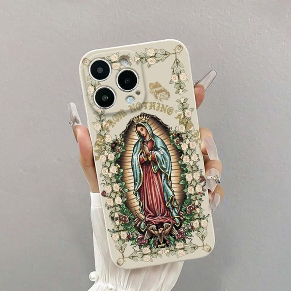 Virgin Mary Surrounded by White Roses Spiritual Phone Case