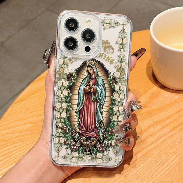 Virgin Mary Surrounded by White Roses Spiritual Phone Case