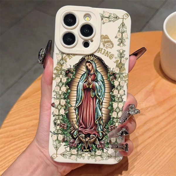 Virgin Mary Surrounded by White Roses Spiritual Phone Case