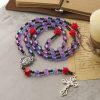 Mystical Frosted Purple-Blue Beads Rosary with Red Roses & Miraculous Medal Blessing