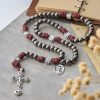 Christianartworkshop Rugged Metallic Beads Paracord Rosary with Paw Charms & St. Michael