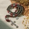 Christianartworkshop Rugged Metallic Beads Paracord Rosary with Paw Charms & St. Michael