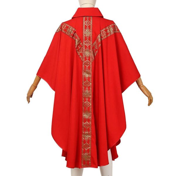 Christianartworkshop Medieval Cloak Clergy Robe with Golden Religious Patterns