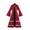 Christianartworkshop Multicolor Flared Sleeves Clergy Robe with Cross Motifs & Ritual Aesthetic