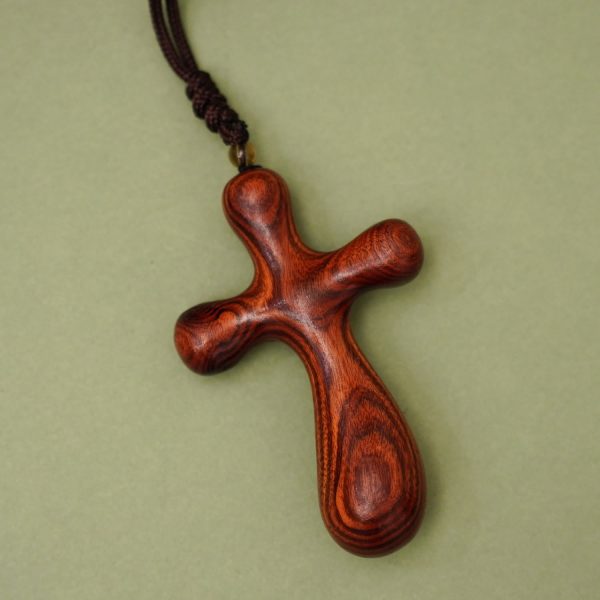 Christianartworkshop Vintage Sandalwood INRI Crucifix Car Pendant & Necklace: Devotion on the Road