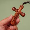 Christianartworkshop Vintage Sandalwood INRI Crucifix Car Pendant & Necklace: Devotion on the Road