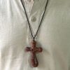 Christianartworkshop Vintage Sandalwood INRI Crucifix Car Pendant & Necklace: Devotion on the Road