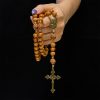 Christianartworkshop Holy Family & Crucifix of 10mm Olive Wood Bead Handmade Rosary for Holy Prayer