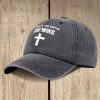 God Wins Unisex Distressed Washed Cotton Hat