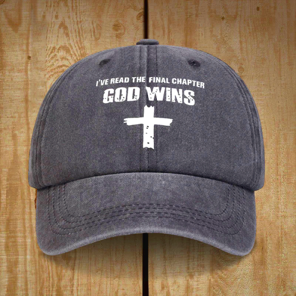 God Wins Unisex Distressed Washed Cotton Hat