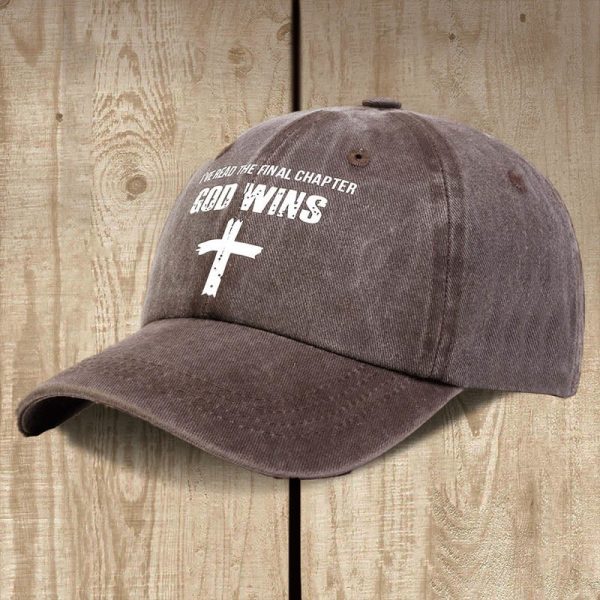 God Wins Unisex Distressed Washed Cotton Hat