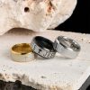 Christianartworkshop Titanium Steel Ring with Laser engraving "JESUS"