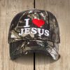 Christianartworkshop I Love Jesus Camo Outdoor Baseball Cap