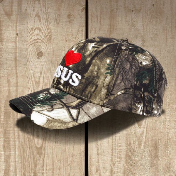 Christianartworkshop I Love Jesus Camo Outdoor Baseball Cap