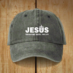 Minimalist Jesus The Way The Truth The Life Statement Baseball Cap
