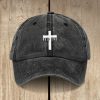 Christianartworkshop Minimalist Believe in Christ Cross Baseball Cap for Everyday Faith