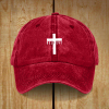 Minimalist Believe in Christ Cross Baseball Cap for Everyday Faith