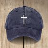 Christianartworkshop Minimalist Believe in Christ Cross Baseball Cap for Everyday Faith