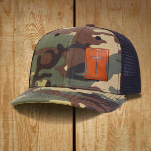 Christian Faith Hat with Nail Cross Leather Patch - Wear Your Belief