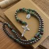 Christianartworkshop Rugged Metallic Beads Paracord Blessing Rosary: Shielded by Holy Spirit and Divine Mercy