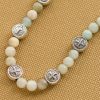 Christianartworkshop Two-color St. Benedict Blessing Anklet with Gentle Natural Stone Beads