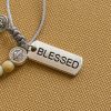 Christianartworkshop Two-color St. Benedict Blessing Anklet with Gentle Natural Stone Beads