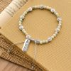 Christianartworkshop Two-color St. Benedict Blessing Anklet with Gentle Natural Stone Beads
