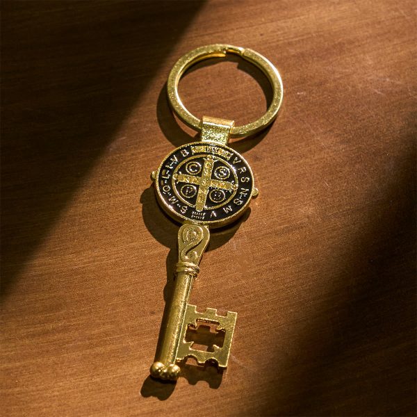 Tri-color Blessed Saint Benedict Keychain of Guidance & Protection