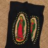 Christianartworkshop Black Virgin of Guadalupe Religious Unisex Crew Socks: Retro Design, Exclusive Faith Flair