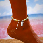 Two-color St. Benedict Blessing Anklet with Natural Stone Beads