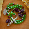 Green and Purple Grape Bead Rosary Inspired by Christ the True Vine